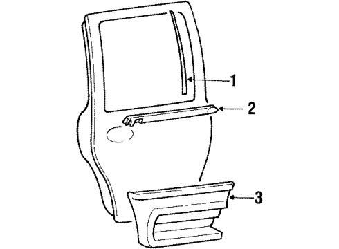 2001 Lincoln Navigator Exterior Trim - Rear Door Belt Weatherstrip Diagram for YL7Z-7825596-AC