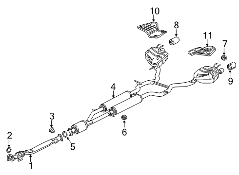 2019 Acura RDX Exhaust Components Finisher, Exhaust L Diagram for 18320-TJB-A11