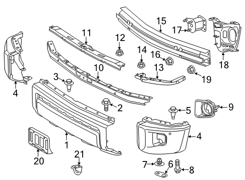 2019 Toyota Tundra Front Bumper End Cap Diagram for 52112-0C040