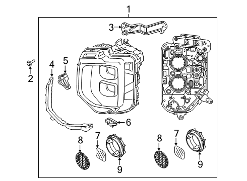 2021 Hyundai Palisade Headlamps Lamp Assembly-Head, RH Diagram for 92102-S8210