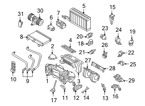 2006 BMW M6 A/C & Heater Control Units Actuator For Centre Rear Diagram for 64116942989