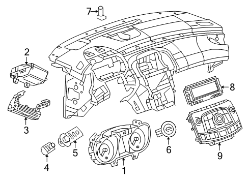 2011 Buick LaCrosse Ignition Lock Dash Control Unit Diagram for 20843242