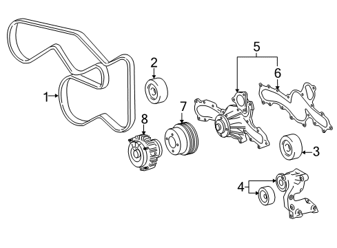 2013 Toyota Tacoma Belts & Pulleys Serpentine Idler Pulley Diagram for 16603-31040