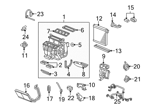 2010 Acura TL A/C & Heater Control Units Motor Assembly, Passenger Mode Diagram for 79130-TK4-A41