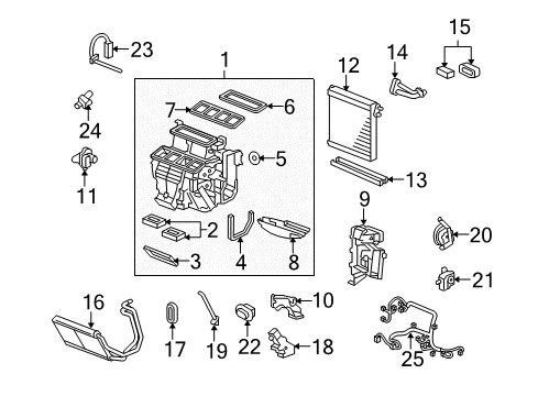 2010 Acura TL A/C & Heater Control Units Duct Assembly, Passenger Heater Diagram for 79023-TK4-A41