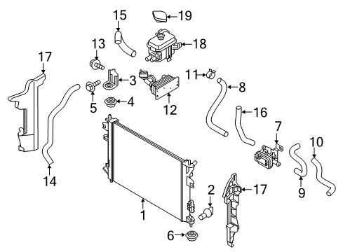 2016 Kia Soul EV Radiator & Components Hose-Radiator, Upper Diagram for 25414E4200