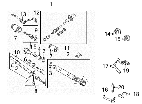 Diagram for 2002 Toyota Land Cruiser Steering Column & Wheel, Steering Gear & Linkage 