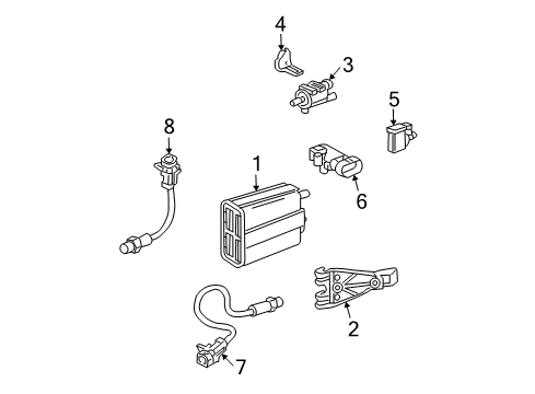 2003 Chevrolet Trailblazer Powertrain Control Vapor Canister Bracket Diagram for 84577168