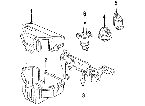 1993 Honda Accord Emission Components Valve Assembly, Purge Cut Solenoid Diagram for 36166-PE7-662