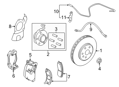 2011 Cadillac CTS Front Brakes Caliper Piston Diagram for 15926289