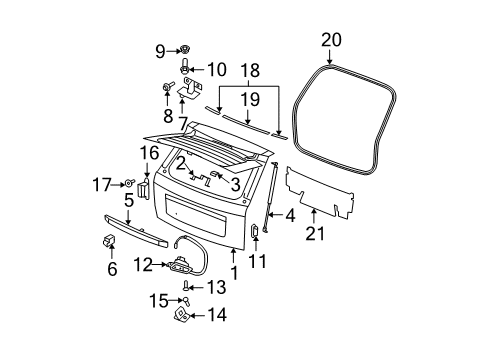 2005 Jeep Grand Cherokee Gate & Hardware Switch-FLIPPER Window Diagram for 56042450AB