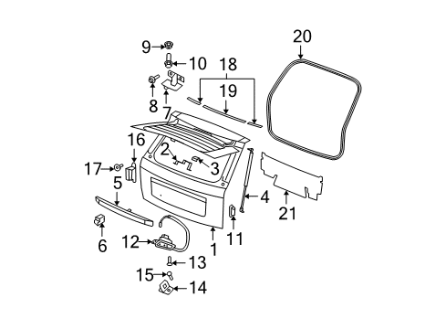 2006 Jeep Grand Cherokee Gate & Hardware Handle-LIFTGATE Diagram for 5HU81DX8AF