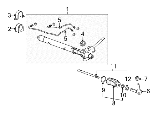 2014 Chevrolet Camaro P/S Pump & Hoses, Steering Gear & Linkage Outer Tie Rod Diagram for 92241266