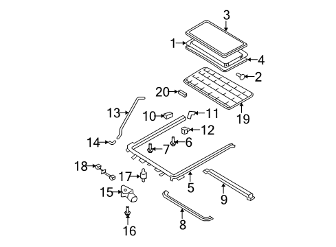 2008 Ford Escape Sunroof Sunroof Switch Diagram for 3L8Z-15A699-AAA