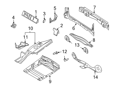 2002 BMW X5 Rear Body Centre Backrest Bearing Bracket Diagram for 41118254323