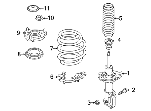 2022 Hyundai Ioniq 5 Struts & Components - Front SPRING-FR Diagram for 54630-GI000