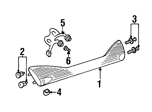 1996 Pontiac Bonneville Backup Lamps Lamp Asm, Back Up & Tail Diagram for 16522590