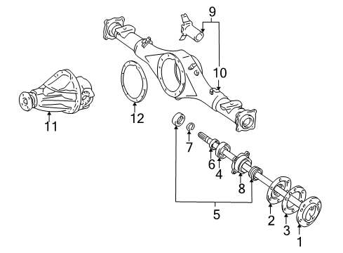 2003 Toyota Tacoma Axle & Differential - Rear Axle Housing Deflector Diagram for 42108-30010