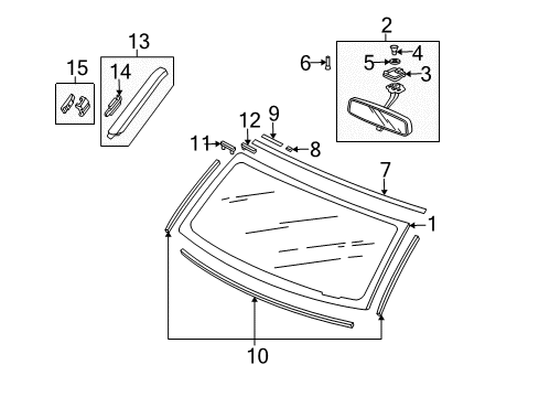 2011 Honda Element Windshield Glass, Reveal Moldings Washer, Toothed (Matsuyama) Diagram for 88147-SA5-003