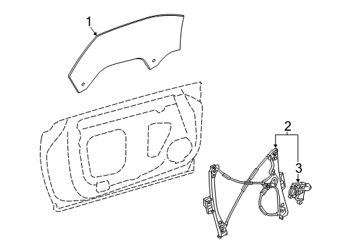 2015 Cadillac ELR Front Door Window Regulator Diagram for 23285518