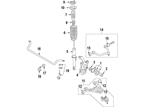 2007 Kia Sorento Front Suspension Components, Lower Control Arm, Upper Control Arm, Stabilizer Bar Arm Complete-Lower LH Diagram for 545103E100