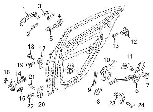 2020 Hyundai Elantra Rear Door Door Handle Assembly, Exterior, Left Diagram for 82651-F2020