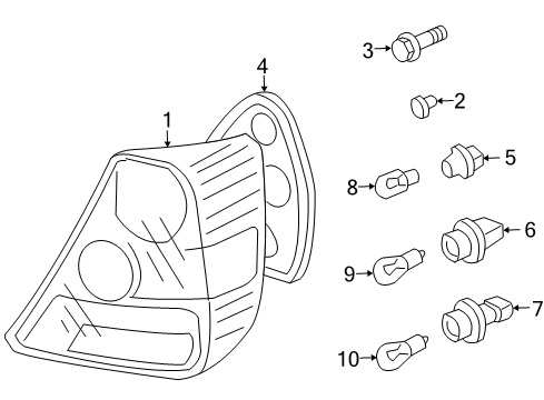 2003 Honda Civic Tail Lamps Lamp Unit, R. Tail Diagram for 33501-S5T-A01