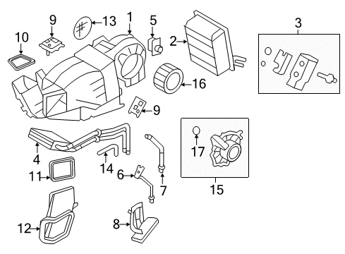 2007 Lincoln Navigator Auxiliary Heater & A/C Actuator Diagram for 1L2Z-19E616-AA