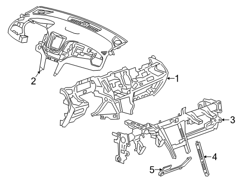 2020 Chevrolet Equinox Cluster & Switches, Instrument Panel Upper Dash Panel Diagram for 84492351