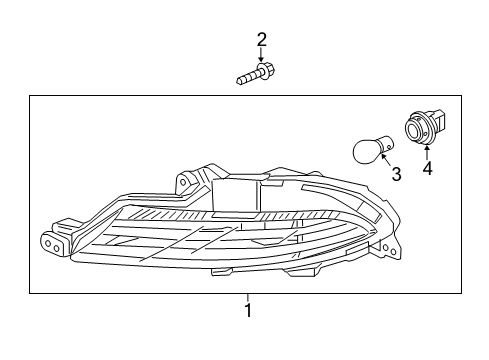 2014 Acura RLX Bulbs Light Assembly, Right Front Turn Diagram for 33300-TY2-A01