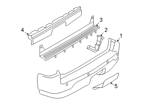 2003 Lincoln Aviator Rear Bumper Bumper Cover Diagram for 3C5Z-17K835-EAA