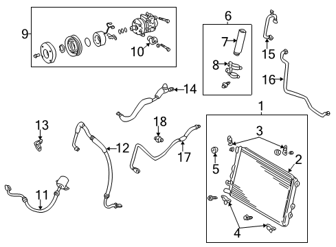 2005 Toyota Sequoia A/C Condenser, Compressor & Lines AC Tube Diagram for 88716-0C220