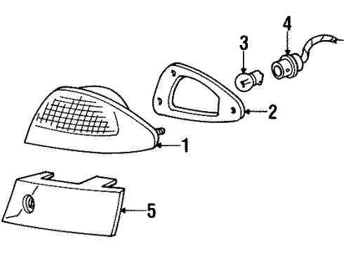 1995 Mercury Mystique Bulbs Tail Lamp Assembly Diagram for F5RY-13405-A