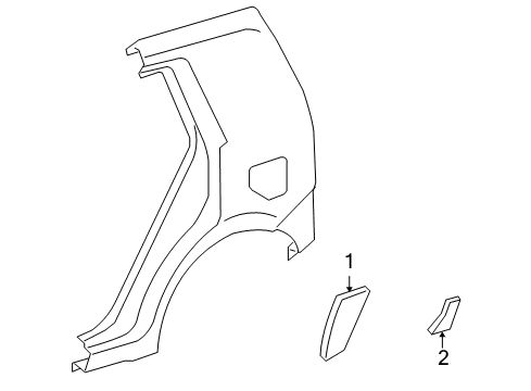 2013 Scion xB Exterior Trim - Quarter Panel Stone Deflector Diagram for 58742-12180