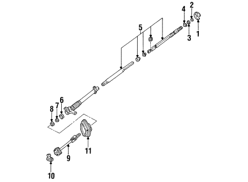 1991 Ford Mustang Shaft & Internal Components Lower Shaft Diagram for EOBZ-3B676-A