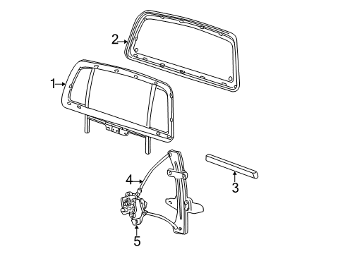 2002 Ford Explorer Sport Trac Back Glass Regulator Diagram for 1L5Z-35422A08-AA