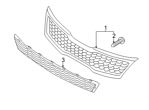 2013 Kia Optima Grille & Components Front Bumper Grille Diagram for 865612T000