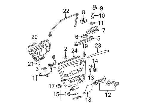 2010 Cadillac DTS Rear Door Escutcheon-Rear Side Door Pull Handle *Shale Diagram for 15858401