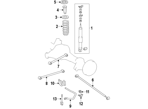 2020 Lexus GX460 Suspension Components, Lower Control Arm, Upper Control Arm, Ride Control, Stabilizer Bar Computer, Suspension Diagram for 89293-60140