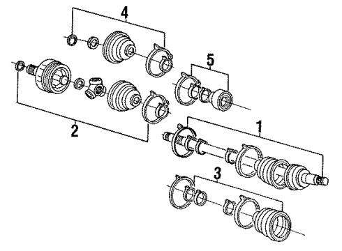 1992 Eagle Summit Axle Shaft - Front Boot Kit Rj Diagram for MB297337