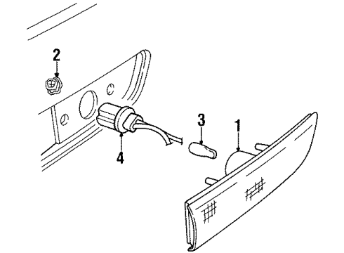 1997 Dodge Neon Bulbs Lamp-Front FASCIA Mounted S/MKR & REFL Diagram for 5303034