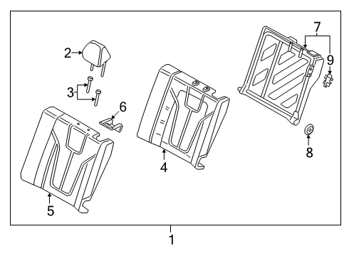 2021 Hyundai Veloster Rear Seat Lock Assembly-Rear Seat Back, LH Diagram for 89330-J3000-NNB