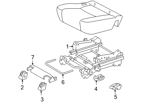 2009 Toyota Sienna Tracks & Components Seat Adjust Assembly Diagram for 72030-AE050