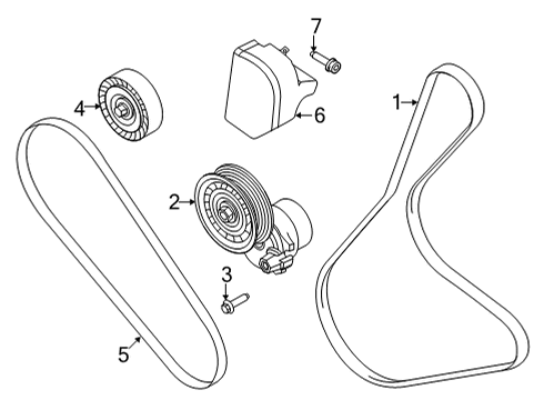 2021 Ford Bronco Sport Belts & Pulleys Shield Bolt Diagram for -W719697-S442