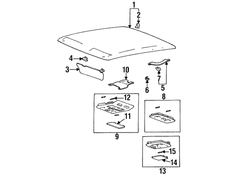 1995 Hyundai Sonata Interior Trim - Roof Lens-Room Lamp Diagram for 92851-34000