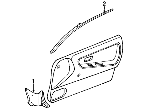 1990 Nissan 240SX Interior Trim - Pillars, Rocker & Floor Garnish-Windshield Pillar RH Diagram for 76911-40F61