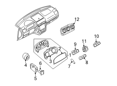2007 Lincoln MKZ A/C & Heater Control Units Dash Control Unit Diagram for 7H6Z-19980-C
