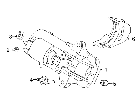 2022 Ford Transit Connect Starter Starter Mount Stud Diagram for -W716227-S437