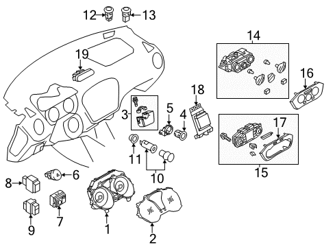 2013 Nissan Juke Air Conditioner Switch Assy-Ignition Diagram for 25150-1HA2A