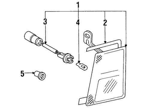 1992 Hyundai Scoupe Bulbs Lamp Assembly-Reflex Reflector & Side Marker Front, L Diagram for 92303-23050